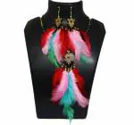 JAYA VISION ENTERPRISES Metal Chain & Real Feathers Necklace-tg28