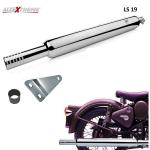 Allextreme ES19 Long Punjabi Empty Silencer Compatible for BS3 and BS4 Model Royal Enfield Bullet 350cc and 500cc (Chrome)
