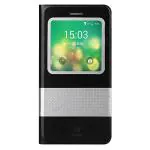 Baseus Black Leather Flip Stand Cover Case With Smart S View Sensor Window For Xiaomi Mi4