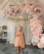 SpecialYou.in DIY Pink , Rose Gold Balloon For Birthday Decoration Combo (Pack of 64)