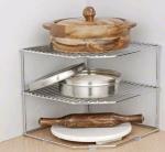 Somkala Goyal Steel Multipurpose Kitchen Plate Dish Corner Shelf Rack