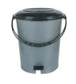 YASHODEEP PLASTIC New Stylish Standard Plastic Garbage Pedal Dustbin (12 L) - Grey Plastic Dustbin