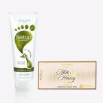 SMART BEAUTY Oriflame FEET UP Comfort Overnight Moisturising Foot Cream 75 ml with MILK & HONEY GOLD Softening Creamy Soap Bar 100 g (2 Items in the set)