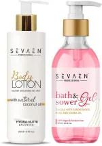 Sevaen Bath And Shower Gel 300 ml And And Body Lotion Moisture 200 ml For Men And Women - 2 Pc