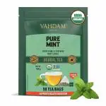 VAHDAM, Organic Spearmint Tea + Peppermint Tea Bags -50 Herbal Tea Bags for PCOS and PCOD | Refreshing & Relaxing Mint Tea