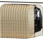 Kuber Industries Golden, Brown Non Woven Metallic Printed Half Mens Coat Blazer Cover ( 12)