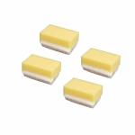 Safe-O-Kid Bathing Soft Foam Sponge Sensory Scrubber with Bristle Brush For Baby, Yellow - Pack of 4