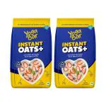 Yogabar Instant Oats 1Kg Pack of 2 | Premium Oats, Ready to Cook, Gluten Free Oats with High Fibre, 100% Whole Grain, Non-GMO, 1Kg Pack of 2