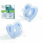 JIALTO Ultra-Light Soft Silicone Pacifier, Symmetrical One-Piece Design, BPA-Free Silicone Binkies, 0-6m, 2-Count (Pacifiers-Blue)