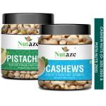 Nutaze Combo Pack Of Premium Cashew 250g & Premium Pistacios 250g| 100% Tasty & Crunchy