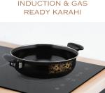 Kishi Kashvi Best Big Size Kadhai Kadhai 26 cm diameter 3.5 L capacity (Cast Iron, Non-stick, Induction Bottom)