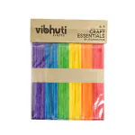 Vibhuti Crafts Wooden Multicolor Ice Cream Sticks 11.4x1.4cm - Pack of 50 for School Projects and Crafts