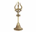 Kartique Brass Lord Shiva Trishul with Damru Idol - 2.5 inch