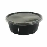 Hriday Foods 300 ml Black Round Container with Air Tight Transparent Lid : Set of 25 - Microwave Safe, Kitchen Storage, Reusable Plastic containers for Food delivery, Fridge Storage