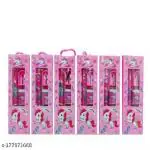 Topgifties Unicorn Design Stationery Set Box Include 2 Pencils, 1 Eraser, 1 Sharpener and 1 Ruler Pack Return Gift Sets for Girls Pink (6 PCS SET)