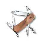 Victorinox Swiss Army Knife - Evolution Wood 10 - Multitool with 11 Functions - Walnut Wood Brown, 85 mm