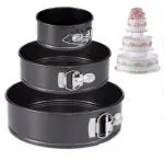 Whinsy { Set Of 3} Cake Baking Mould, Non Stick Cake Tins/Pan/Trays For Microwave, Oven And Bakeware