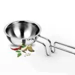 Milton Triply Non Stick Silver Stainless Steel Tadka Pan,370 ml