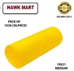 HAWK MART YELLOW BIODEGREDABLE GARBAGE BAG /TRASH BAG/ DUSTBIN BAG/ MEDIUM SIZE / ROLL SIZE -19*21[30 BAGS]-Pack of 1