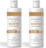 Sevaen Keratin Smooth Shampoo For All Hair Types For Men And Women 500 ml - 2 Pc