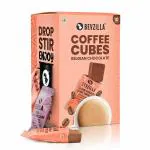 Bevzilla 10 Belgian Chocolate Instant Coffee Cubes | Made with Organic Date Palm Jaggery & Arabica Beans | No Refined Sugar | No Preservatives | Coffee Premix with Real Ingredients| Enjoy Hot & Cold
