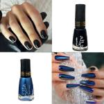 Bella Metallic Nail Polish Blue and Black Colors