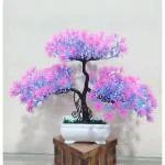 Saf Artificial Plant With Pot For Table, Dining Table And Office Decor Bonsai Wild Artificial Plant With Pot    (25 Cm, Blue)