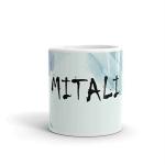 Rish Mitali Name Theme Printed Light Blue Ceramic Coffee Mug, 350 Ml