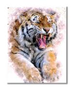 Tamatina Multicolor Modern Art Tiger Scenery Unframed Art Canvas Painting - 36X27 Inch