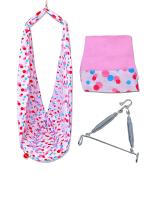 VParents Preemie Baby Swing Cradle with Mosquito Net and Spring (Pink)