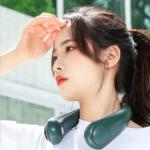 SHREE SANT ENTERPRISE Portable Neck Fan,Hands Free Bladeless Hanging Sport Fan,Wearable Personal Fan,Rechargeable with 3 Speeds,Leafless,Headphone Design,Neckband Cooler for Travel Outdoor Office Sports Reading (PAK OF 1)