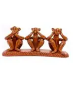 utkal banani emporium TERRACOTTA GANDHI JI 3 MONKEY SET/ DECORATIVE SHOWPIECE/ BURN CLAY Decorative Showpiece - 11 cm  (Clay, Brown)