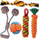 PETZLUV Dog Rope Toys 5 Pack Rope Toys Chew Toys Puppy Toys, Durable Dog Toy for Boredom