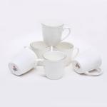 BHARAT Bone China Embose Square Brik Gold Line Coffee Mug, Tea Cups, 160 ML, Pack of 6