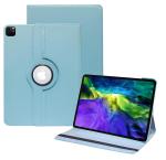 EasyTac Sea Blue Leather 360 Degree Rotating Case Cover Stand For Apple Ipad Pro 11 Inch 2020 , 2018 Model