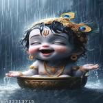 GraphicWord Photographic Paper Lord Krishna Religious Unframed Acrylic Paint Posters Multicolour Printed | Religious Art & Posters for Home Décor | 12 x18 Inch or 30cm x 45cm