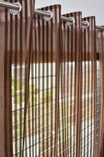 RIFTREE Tissue Transparent Net Sheer Zigzag Curtain- 7 feet, Door Pack of 2 (4 x 7, Brown)