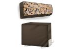 The Furnishing Tree 1 Ton LG PS-Q13YNZE Beige Geometric PVC Indoor and Outdoor Split AC Cover Set (22.9 x 87.6 x 30.5 cm)