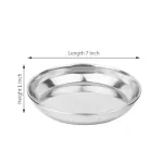 LIMETRO STEEL 12 Pcs High Quality Stainless Steel Plates / Breakfast Plates / Serving Plates BF1 (Diameter : 17 cm , 12 Pieces)