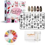 Royalkart Nail Art Kit for women Nail Stamping Plate With Nail Stamper scraper 5 Dotting Pen, Nail Buffer Gift For Girl