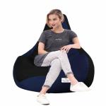 Rest 'n' Sleep Bean Bag Filled with Beans for Living Room, Bed Room for Relaxing, with 1 Year Warranty (4XL, Navy Blue/Black)