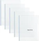 Shining Zon Plastic Strip File Folder for Document Sliding Bar Report Covers,30 Sheet Capacity, Transparent Resume Presentation File Folders Organizer Binder for A4 Size Paper Patti File (20 Pack)