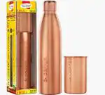 Dr. Copper Copper Jumbo Pack Leak Proof Cap Water Bottle And Glass 3 Pcs