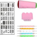 Royalkart Nail Art Stamping Jumbo Image Plate D.I.Y. With Double-Sided Stamper & Scraper