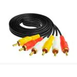 Upix Premium 3RCA Male to 3RCA Male Audio Video Cable 1.3 Meters Compatible for TV, LCD, LED, DTH, DVD, VCR