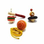 Channapatna Toys Wooden Spinning Tops Toys for Kids (3 Years+) - Set of 3 Pcs - Multicolor - Curiosity & Fine Motor Skills | Pambaram | Bongaram | Lattu
