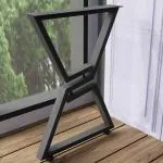 Ventuos Black Table Legs That are 28 by 18 inches Mild Steel Bench Legs and mild Steel Table Legs Country-Style Table Legs That are Ideal for Coffee Shops, Offices, cafes Home. (2 Shape)