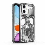 Sunny Fashion iPhone 12 / 12 Pro Premium Shockproof Skull Case Cover - Silver