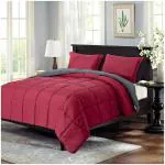 PumPum Grey and Maroon Microfiber Reversible King Size Comforter 100 inch x 90 inch