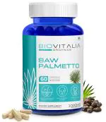 Biovitalia Organics Premium Saw Palmetto Capsules for Prostate Health & Urinary Tract Support - Natural Serenoa Repens Extract - 60 Vegan Capsules - Dietary Supplement